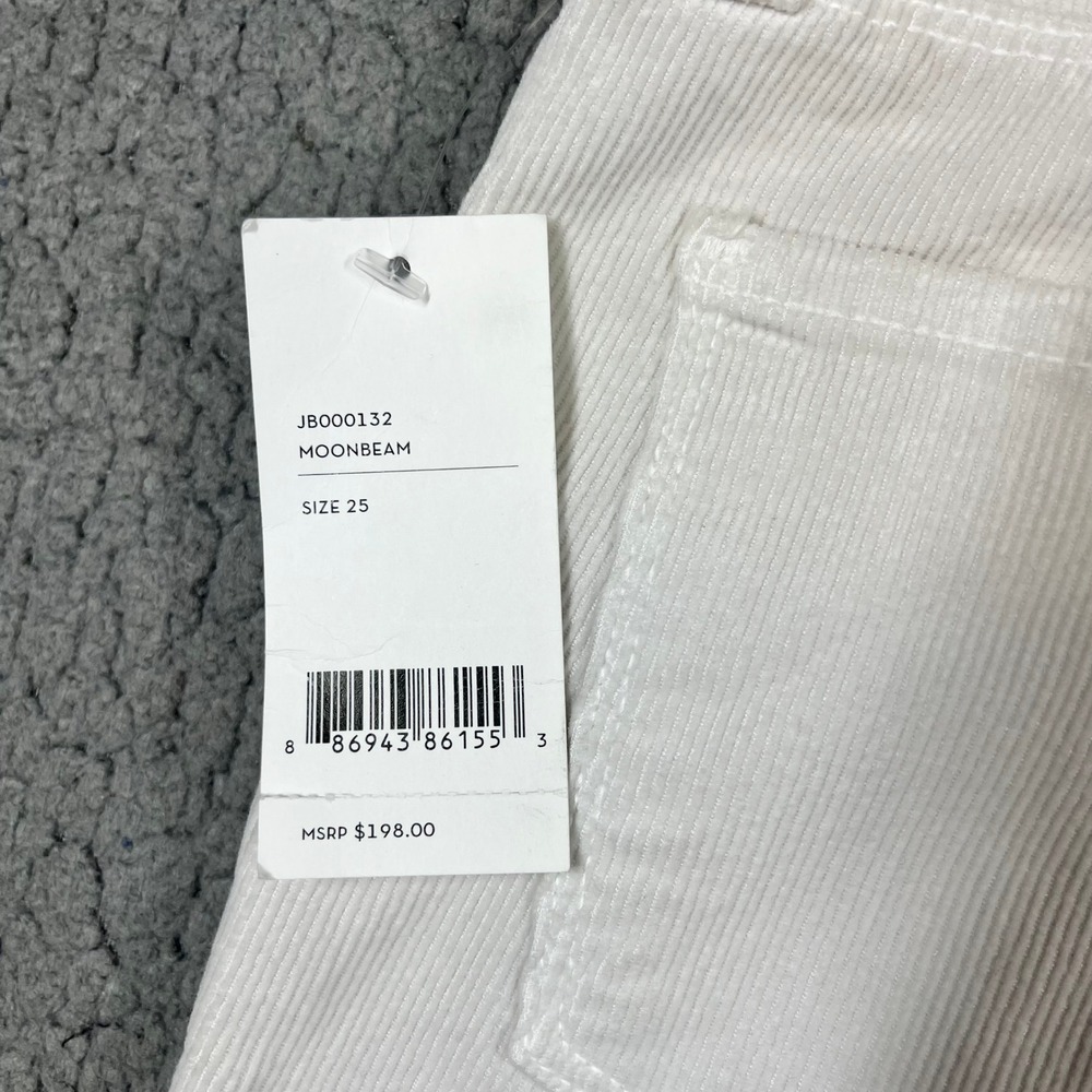 J Brand Selena Bootcut Corduroy Pants Moonbeam White Mid Rise Crop - Picture 9 of 16